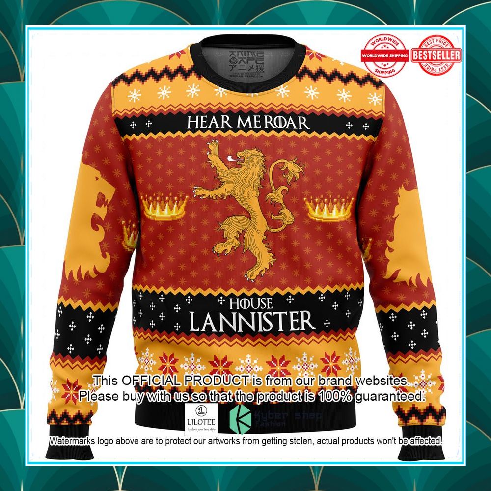 game of thrones house lannister christmas sweater 1 182