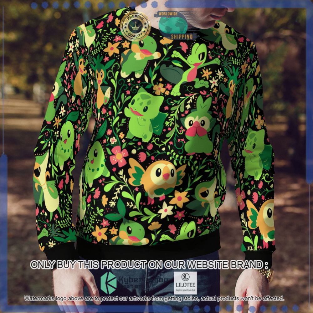 grass type pokemon christmas sweater 1 48175