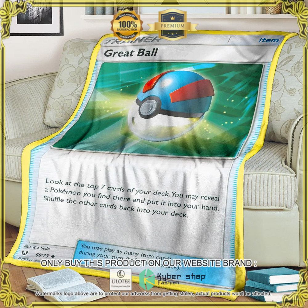 Great Ball Trainer Custom Pokemon Soft Blanket - LIMITED EDITION 6
