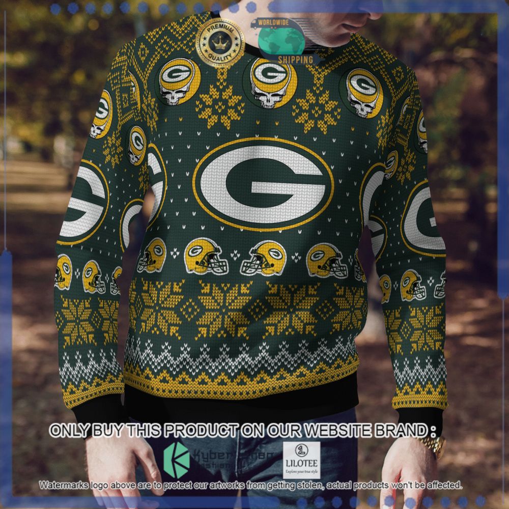 green bay packers team holiday grateful dead christmas sweater 1 61437
