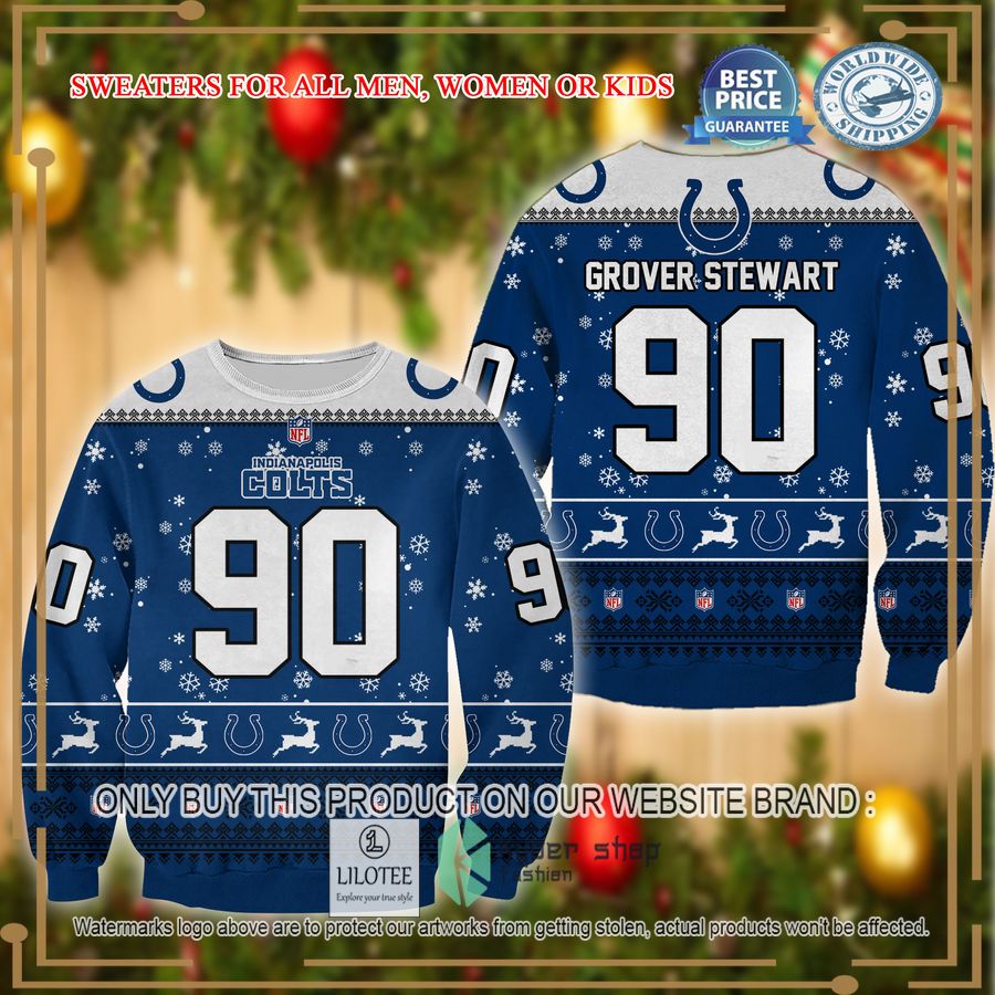 grover stewart indianapolis colts christmas sweater 1 21575