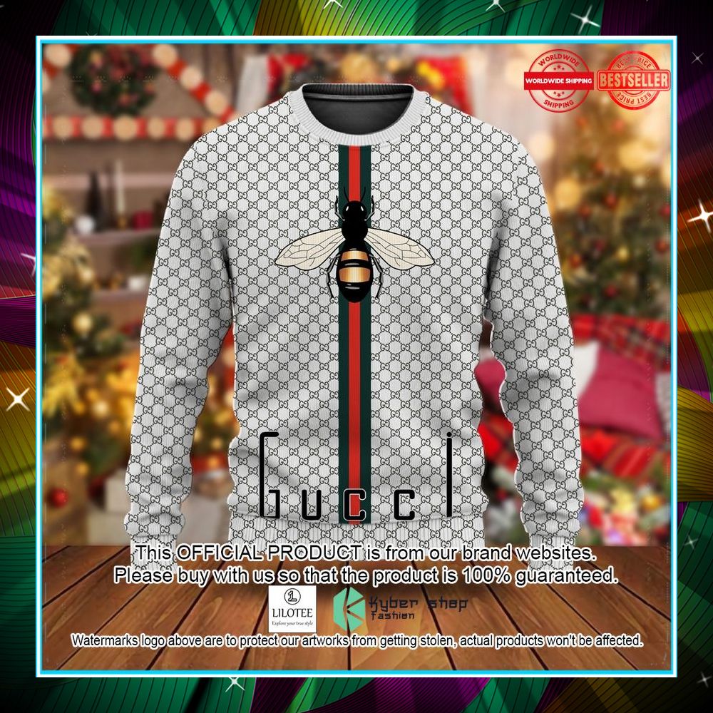 gucci bee red line middle christmas sweater 1 81