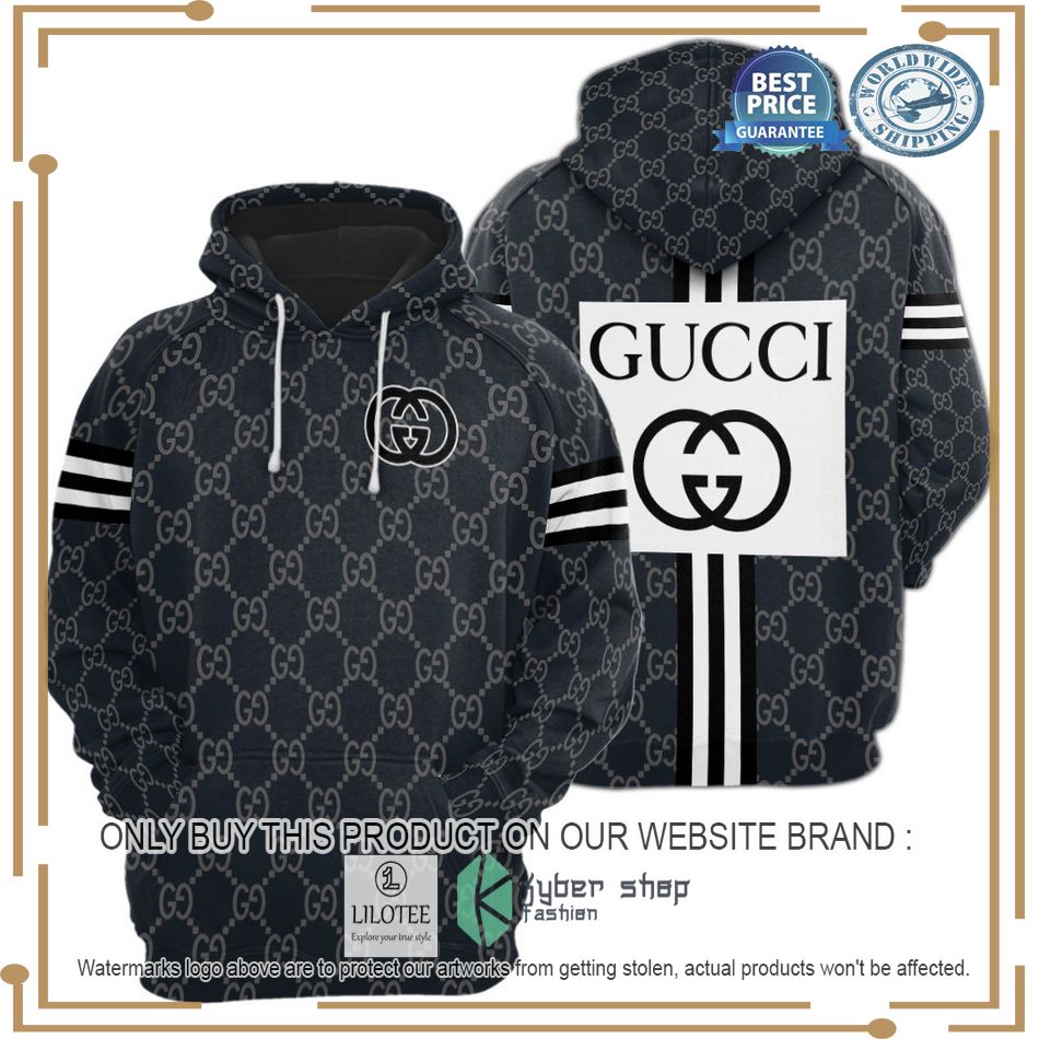 gucci middle white logo black hoodie 1 71207