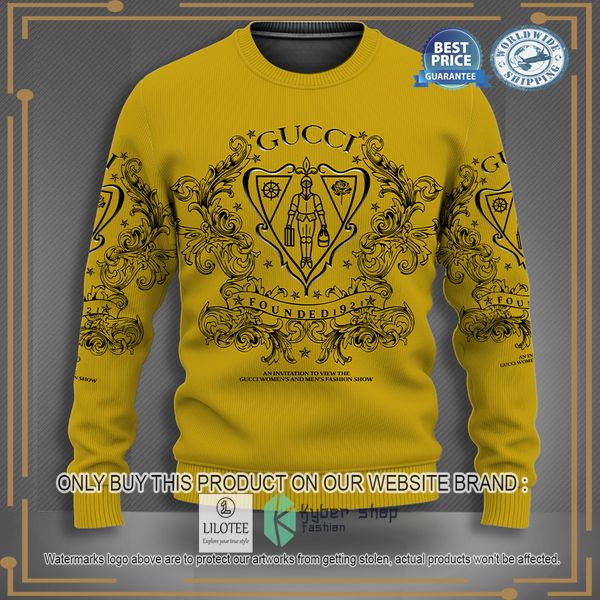 gucci roma soldier yellow christmas sweater 1 44897