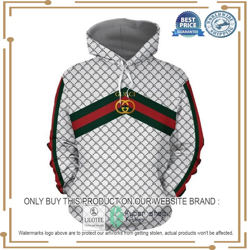 gucci white red green line hoodie 1 78288