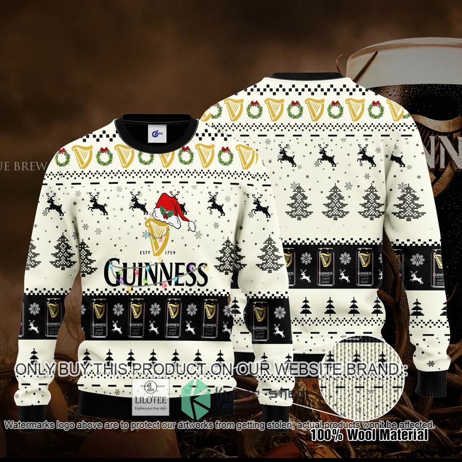 Guinness Santa Hat Christmas Sweater, Sweatshirt 8