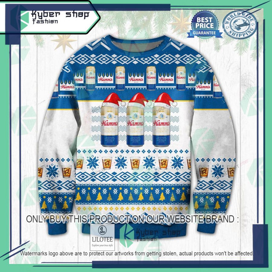 hamms beer santa hat ugly christmas sweater 1 69942