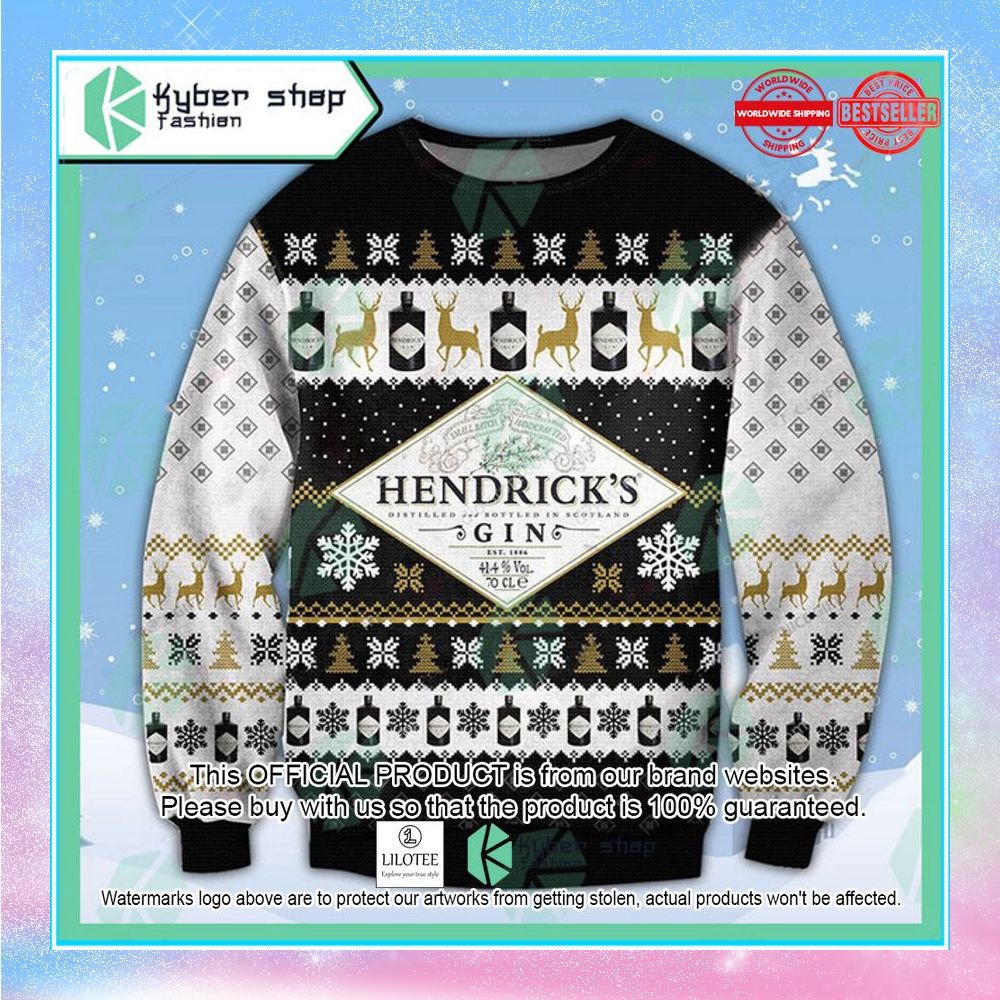 hendricks gin black white christmas sweater 1 402