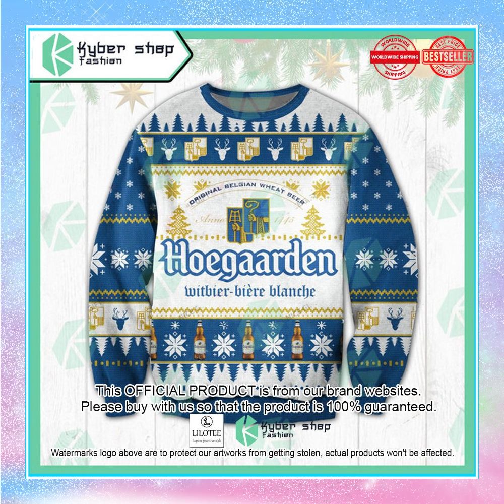 hoegaarden white blue christmas sweater 1 617