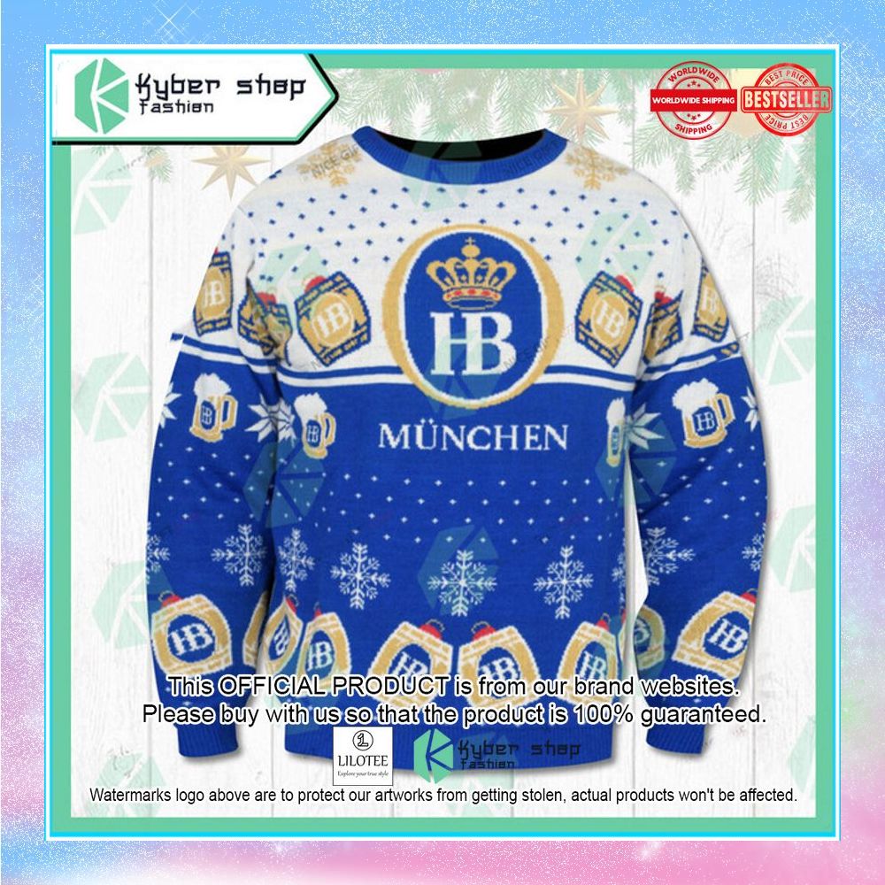 hofbrau munchen white blue christmas sweater 1 312