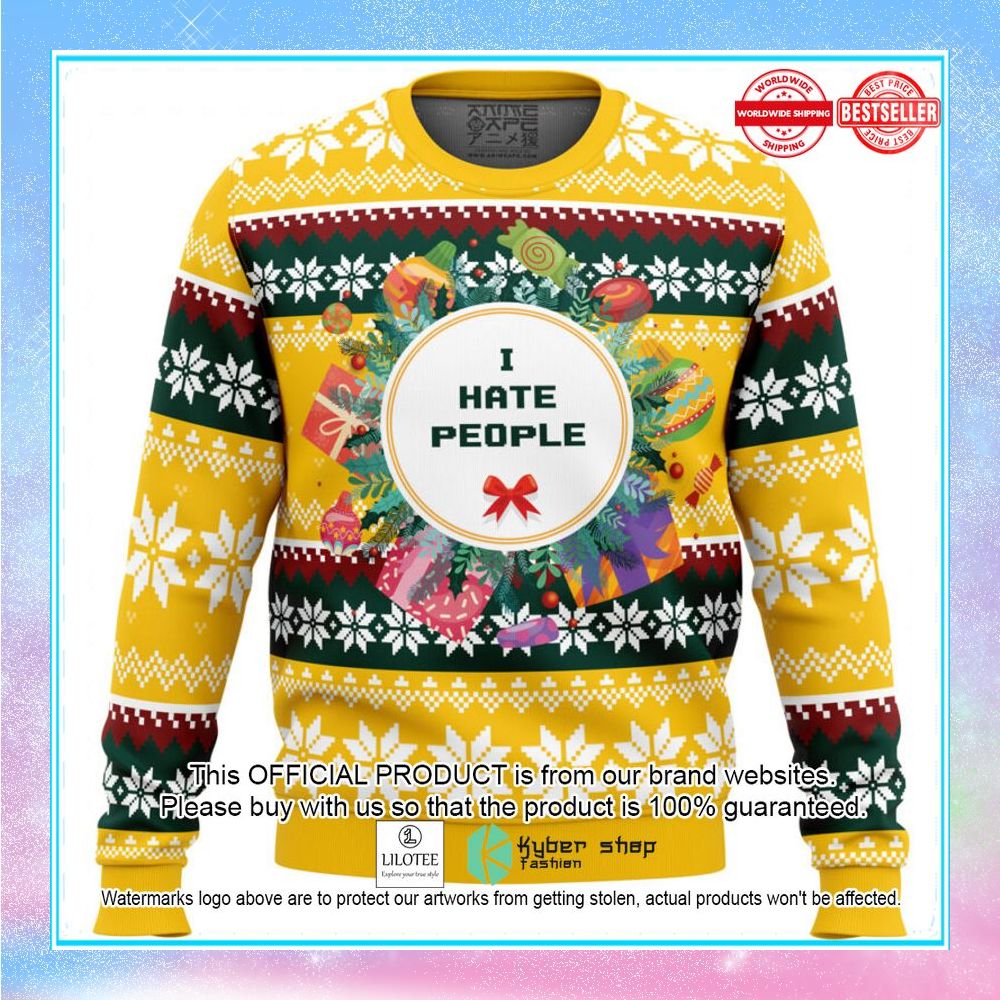 i hate people parody christmas sweater 1 834