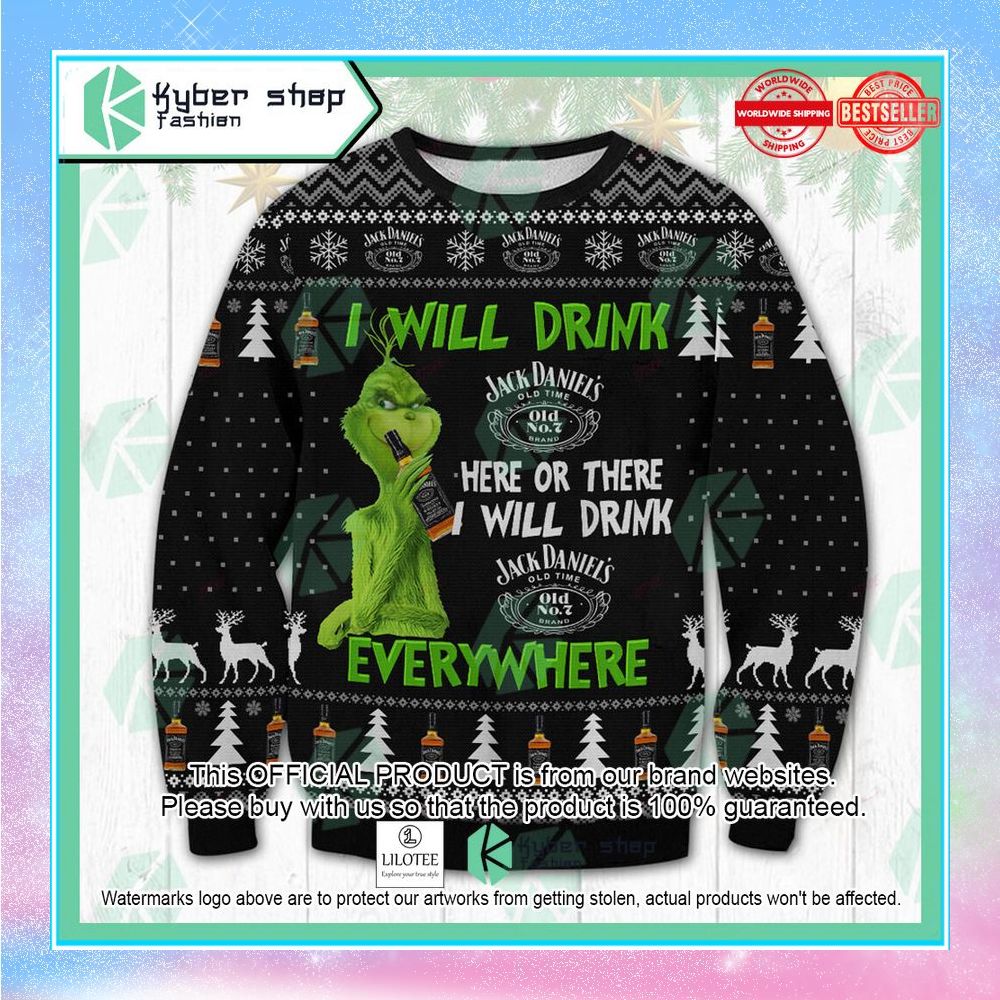 i will drink jack daniels here or there i will drink jack daniels everywhere christmas sweater 1 856