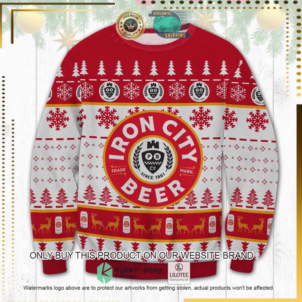 iron city beer knitted christmas sweater 1 88132
