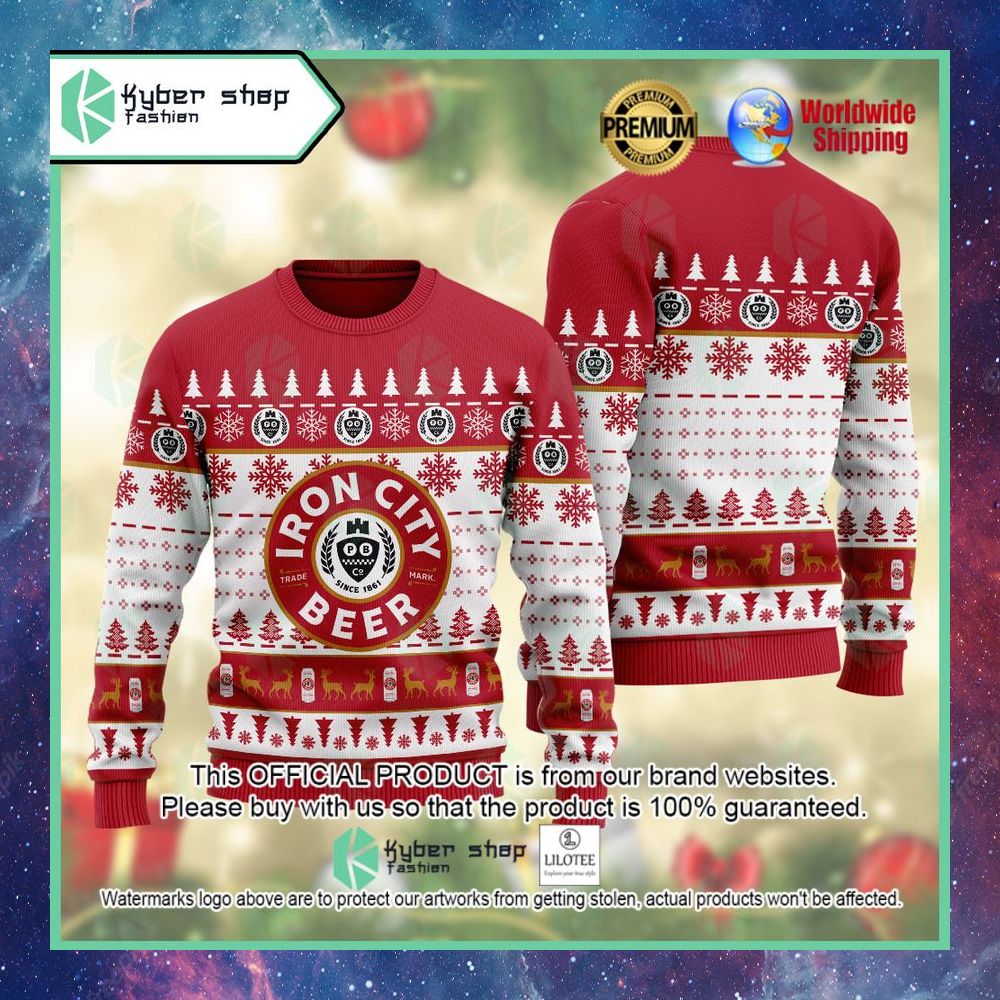 iron city trade mark beer christmas sweater 1 211