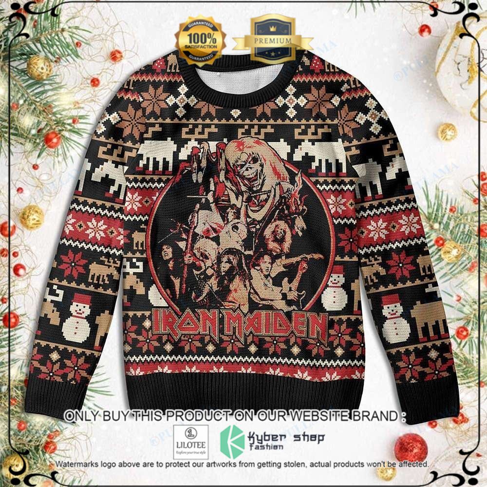 iron maiden members christmas sweater 1 21442