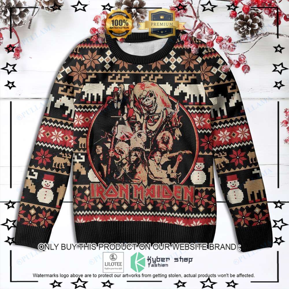 iron maiden members christmas sweater 1 8101