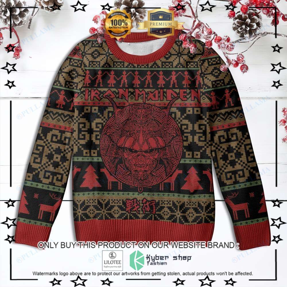 iron maiden senjutsu samurai christmas sweater 1 13271