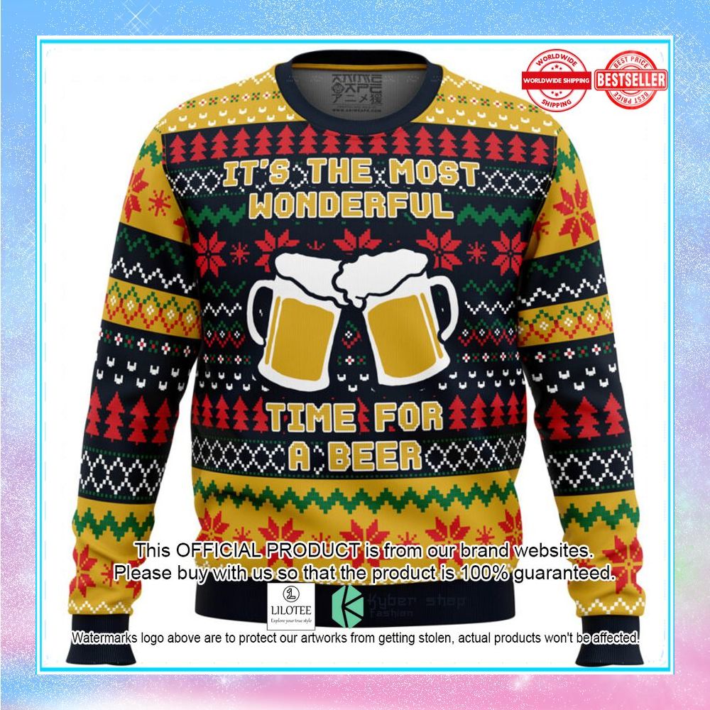 its the most wonderful time for a beer parody christmas sweater 1 938