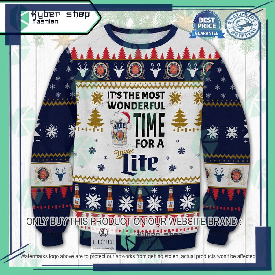 its the most wonderful time for a miller lite ugly christmas sweater 1 86146