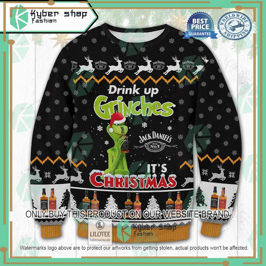 jack daniels drink up grinches its christmas sweater nicegift 1 33045