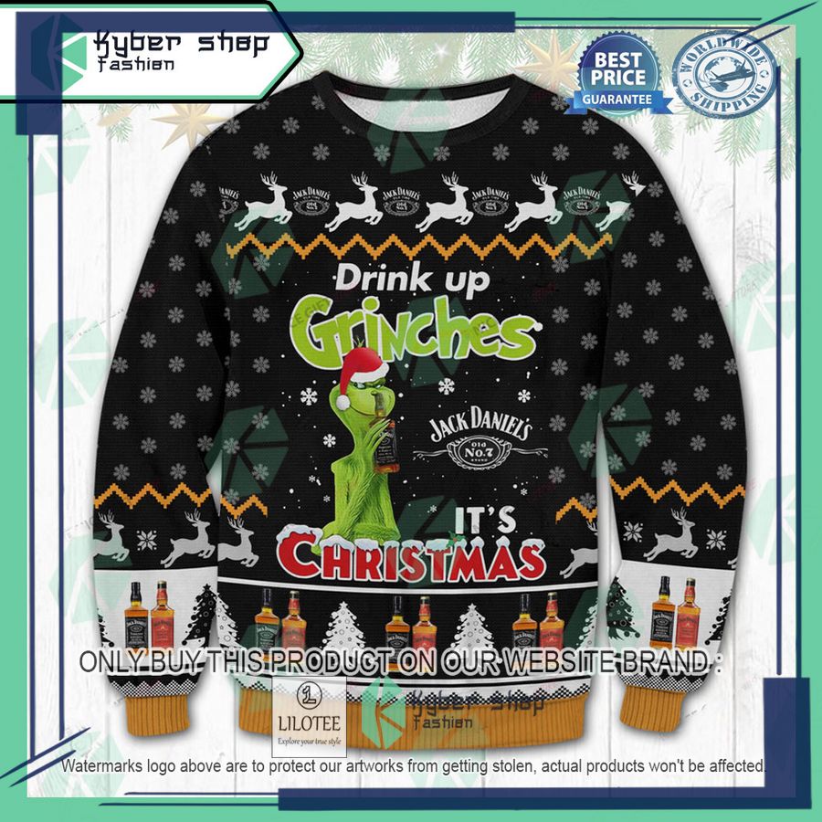 jack daniels drink up grinches its christmas sweater nicegift 1 86371