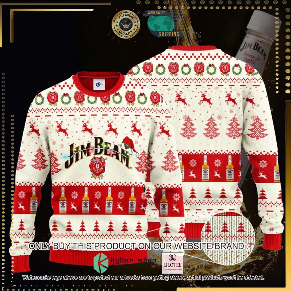 jim beam santa hat knitted christmas sweater 1 3786