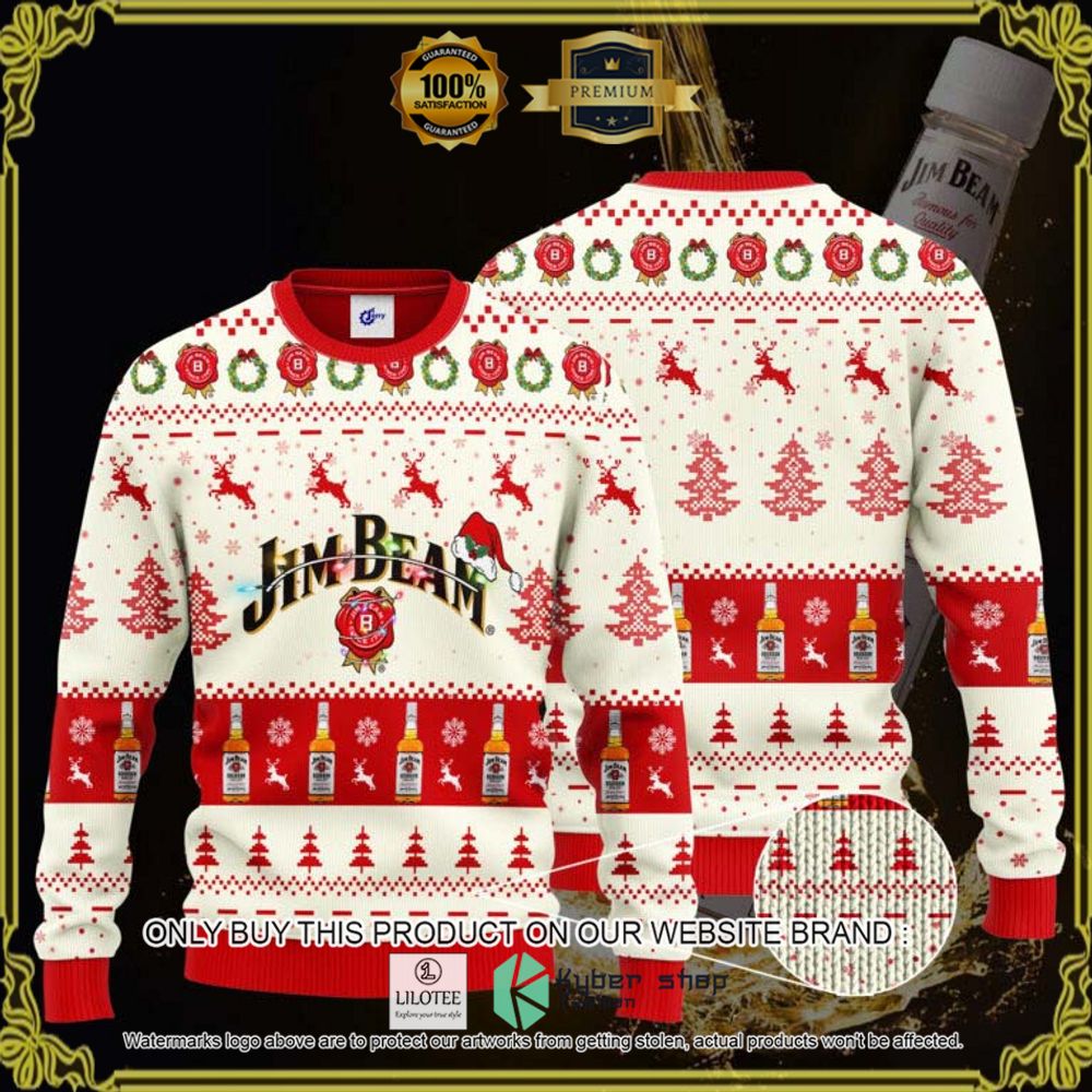 jim beam santa hat knitted christmas sweater 1 76609