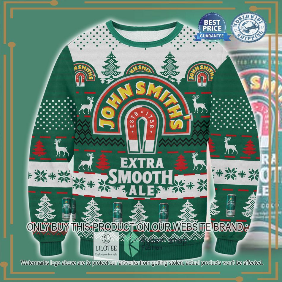 john smiths extra smooth ale ugly christmas sweater 1 11223