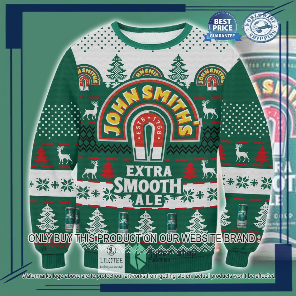 john smiths extra smooth ale ugly christmas sweater 1 1243