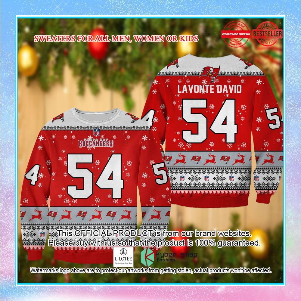 lavonte david tampa bay buccaneers christmas sweater 1 437