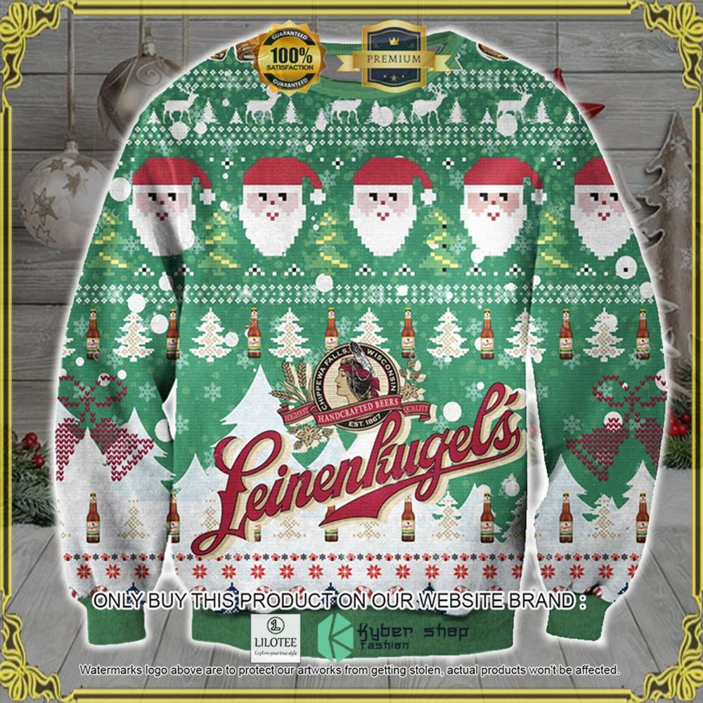 leinenkugels santa knitted christmas sweater 1 5015