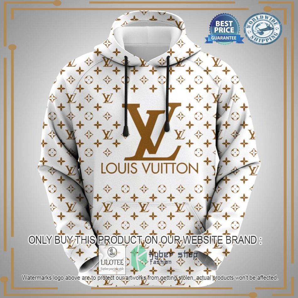 louis vuitton brown and white hoodie 1 61589