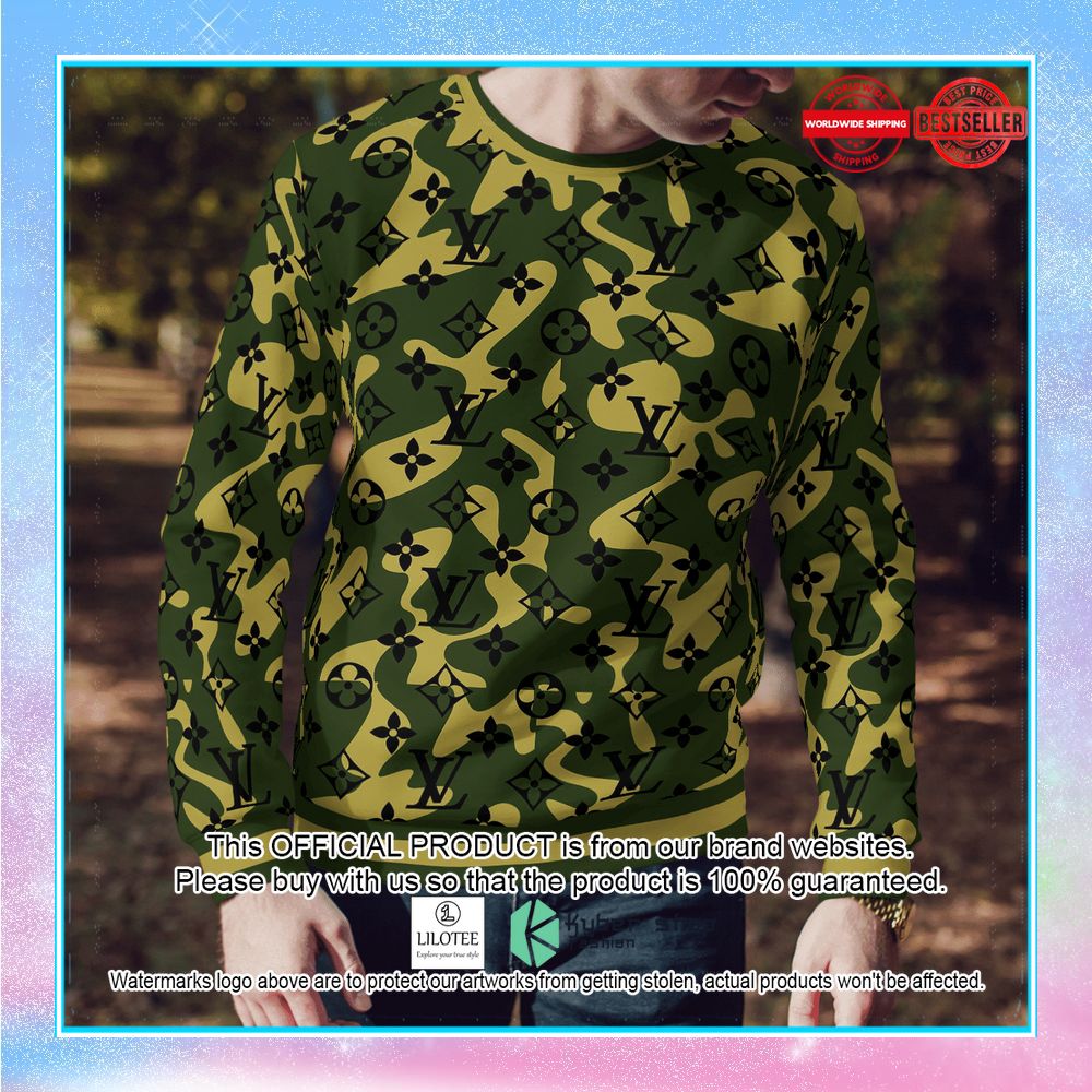 louis vuitton camo green sweater leggings 2 453