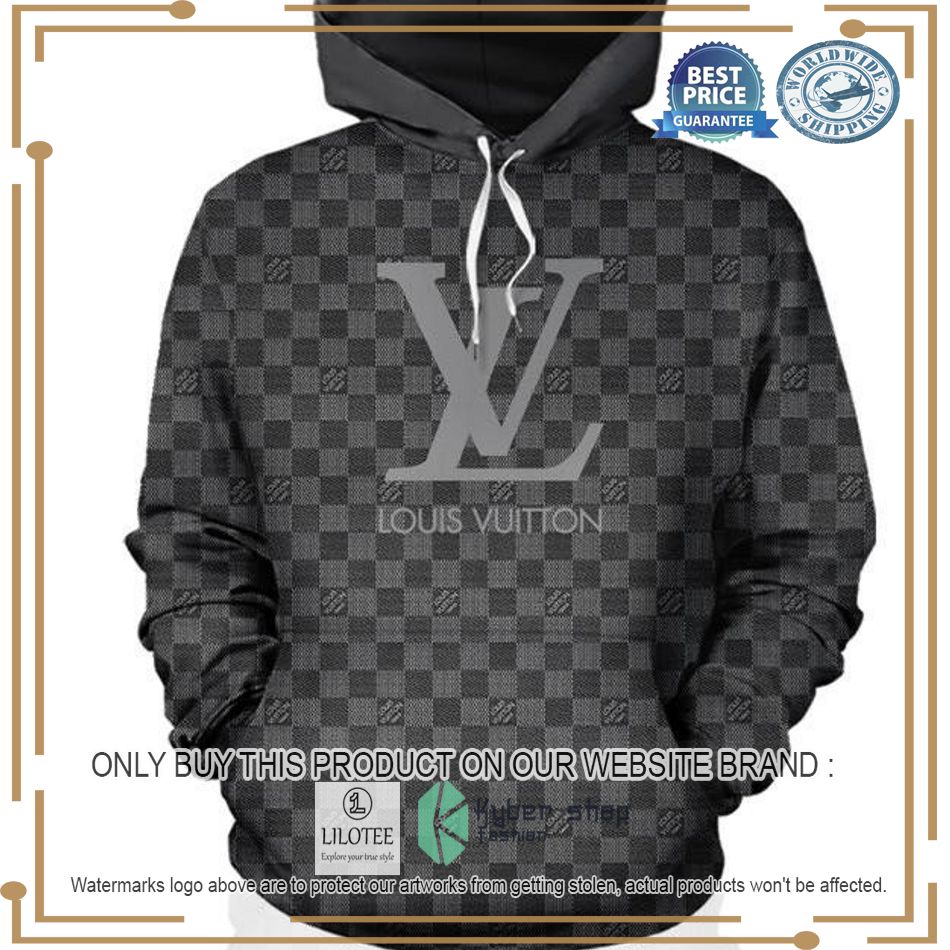 louis vuitton lv checked grey hoodie 1 84158