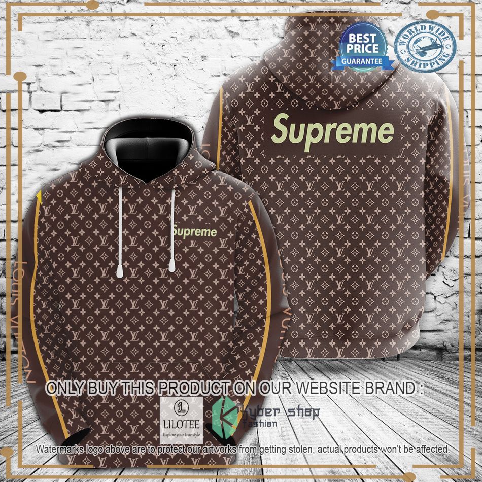 louis vuitton supreme brown hoodie 1 38818