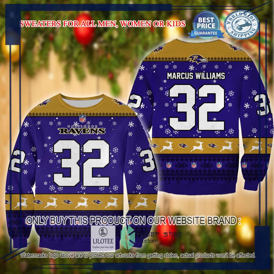 marcus williams baltimore ravens christmas sweater 1 89755