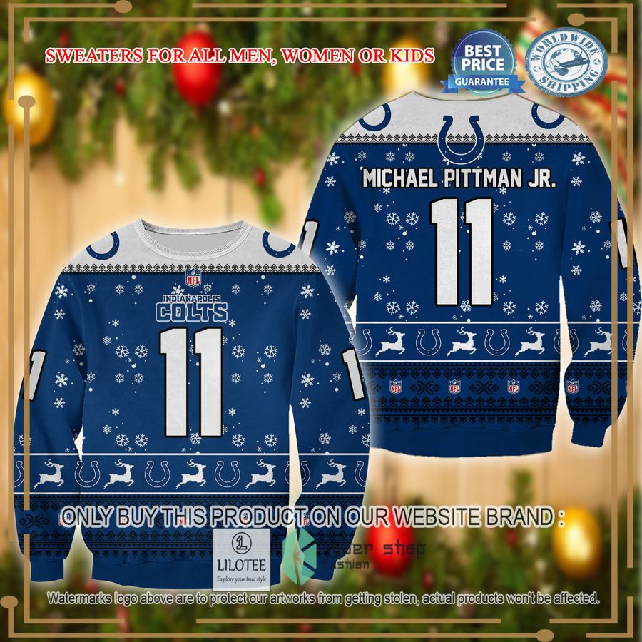 michael pittman jr indianapolis colts christmas sweater 1 37676