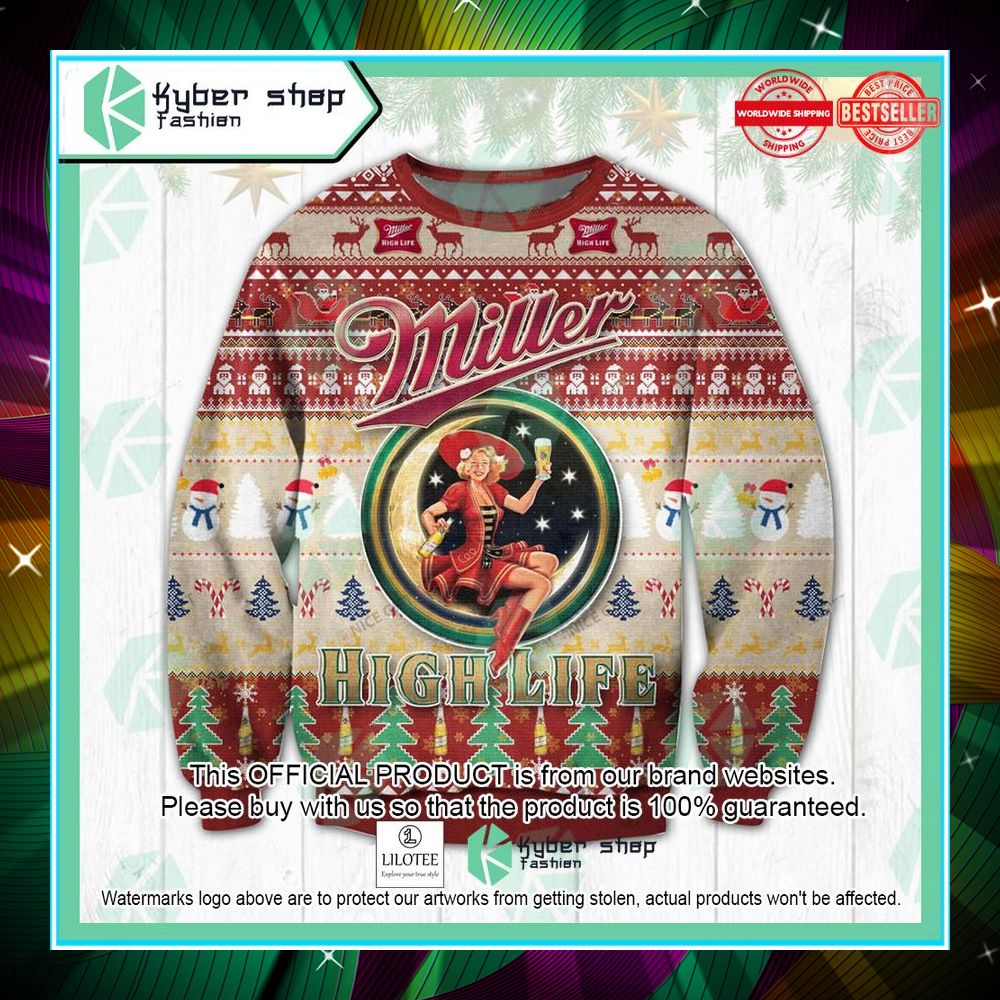 miller high life christmas sweater 1 413