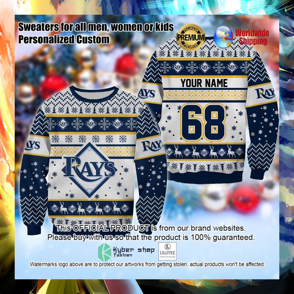 mlb tampa bay rays personalized christmas sweater 1 209