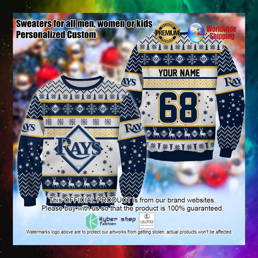 mlb tampa bay rays personalized christmas sweater 1 338