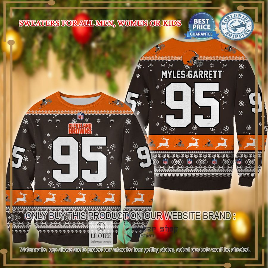 myles garrett cleveland browns christmas sweater 1 87195