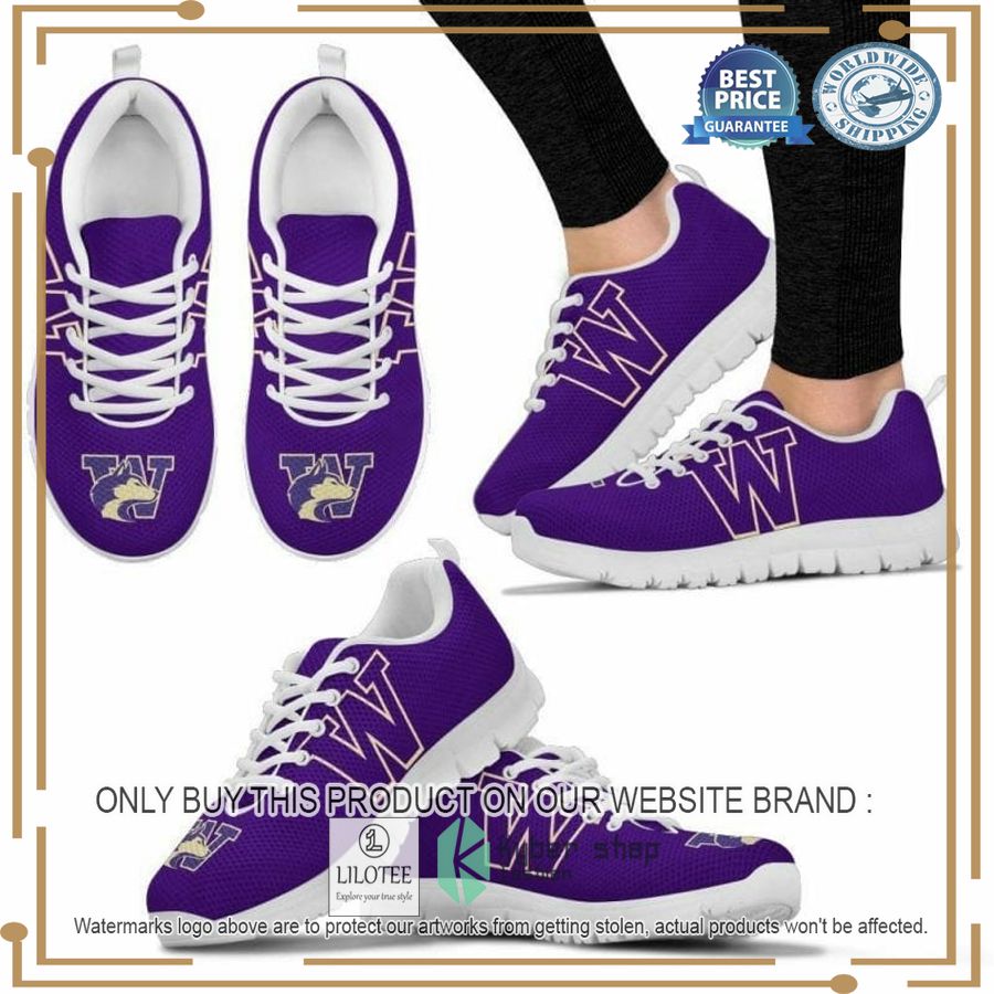 NCAA Washington Huskies purple Sneaker Shoes - LIMITED EDITION 9