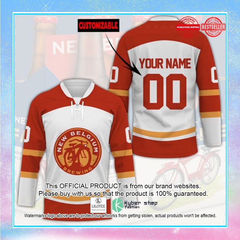 new belgium brewing custom name hockey jersey 1 700