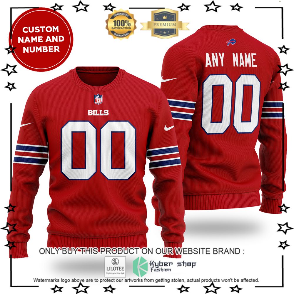 nfl buffalo bills personalized red wool sweater 1 75756