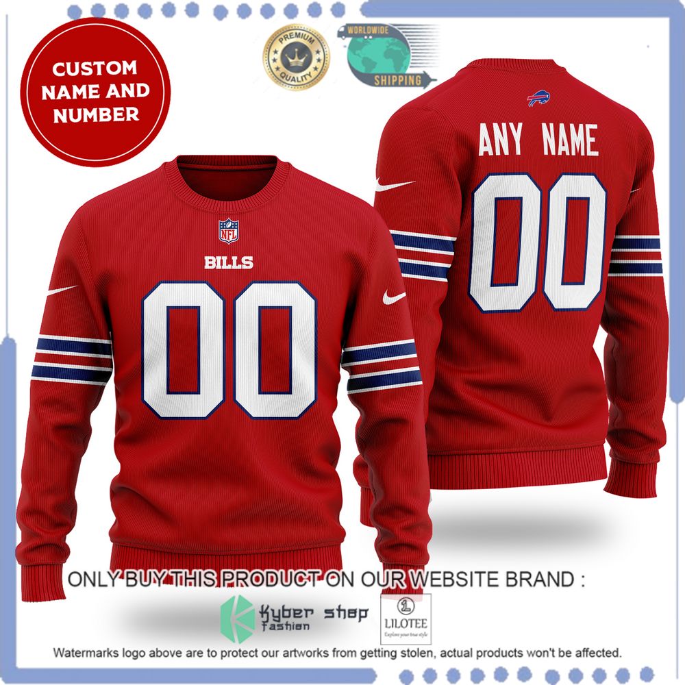 nfl buffalo bills personalized red wool sweater 1 84972