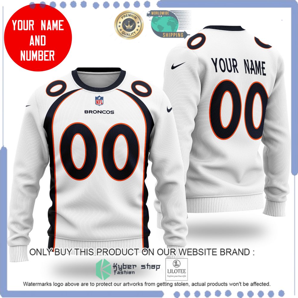 nfl denver broncos personalized white wool sweater 1 77944