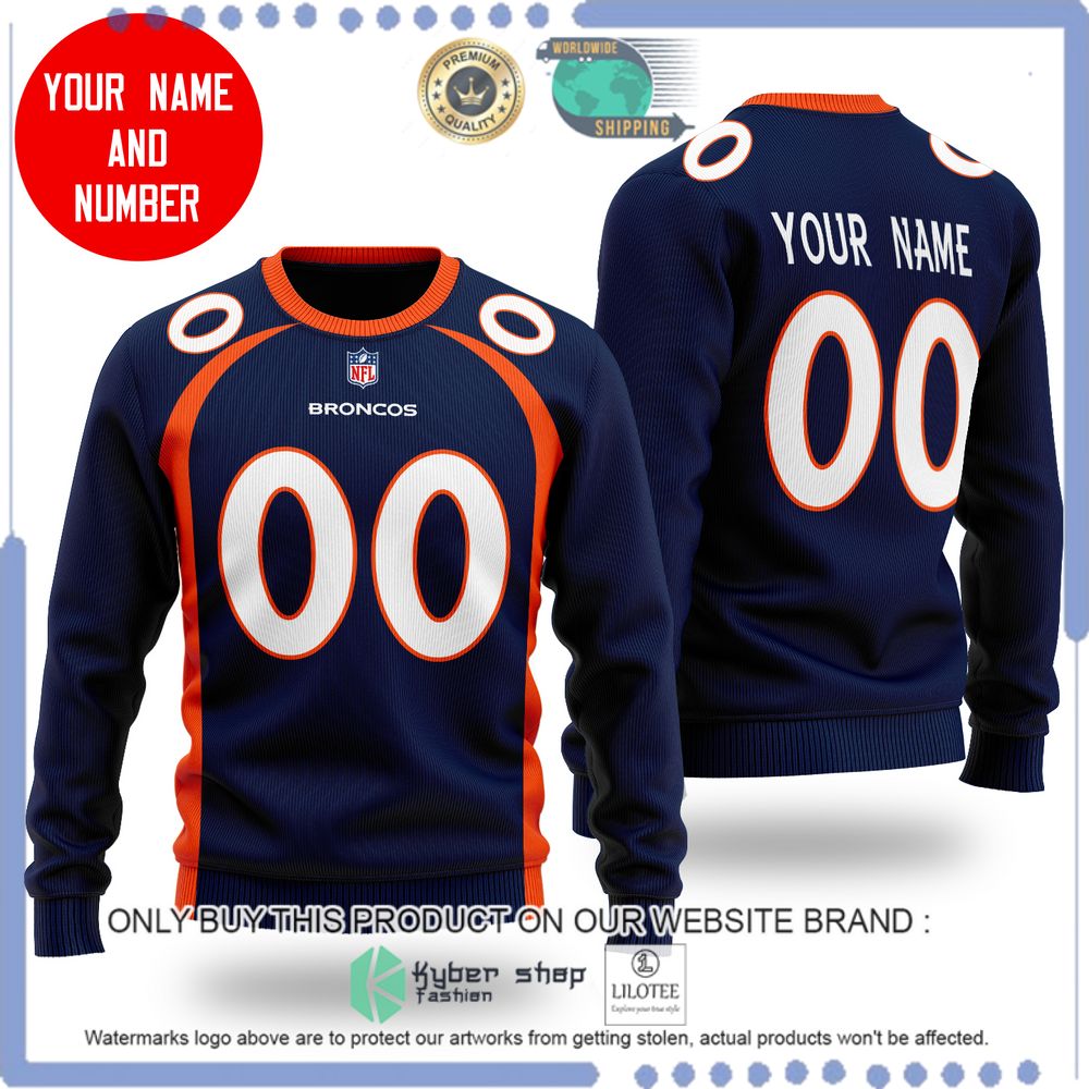 nfl denver broncos team personalized wool sweater 1 72291
