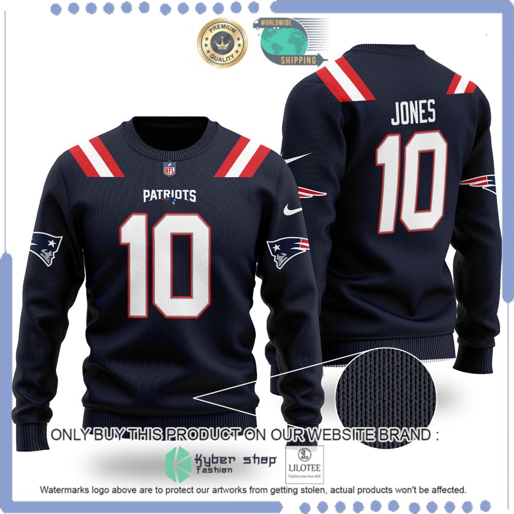 nfl new england patriots mac jones wool sweater 1 47920