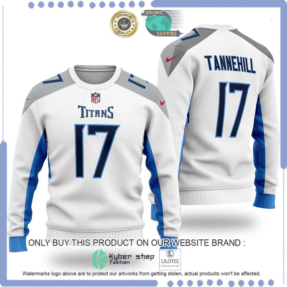 nfl tennessee titans ryan tannehill white wool sweater 1 23314