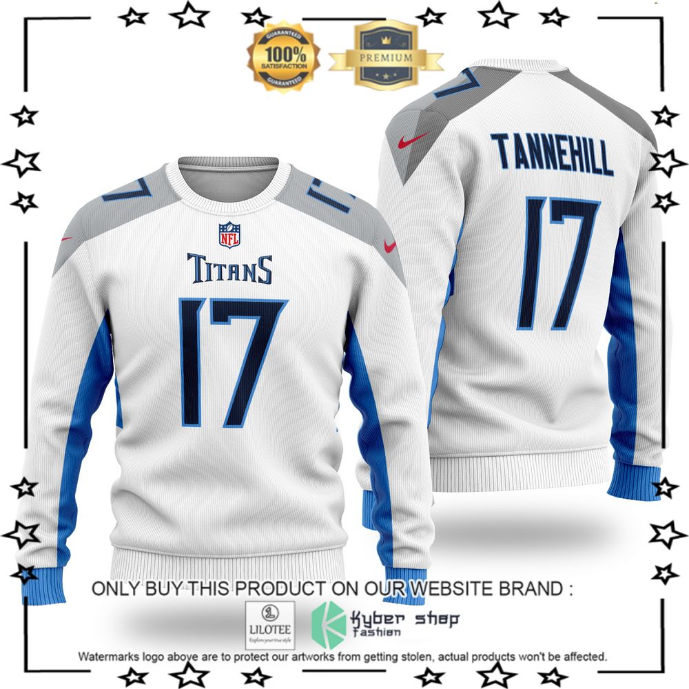 nfl tennessee titans ryan tannehill white wool sweater 1 96625